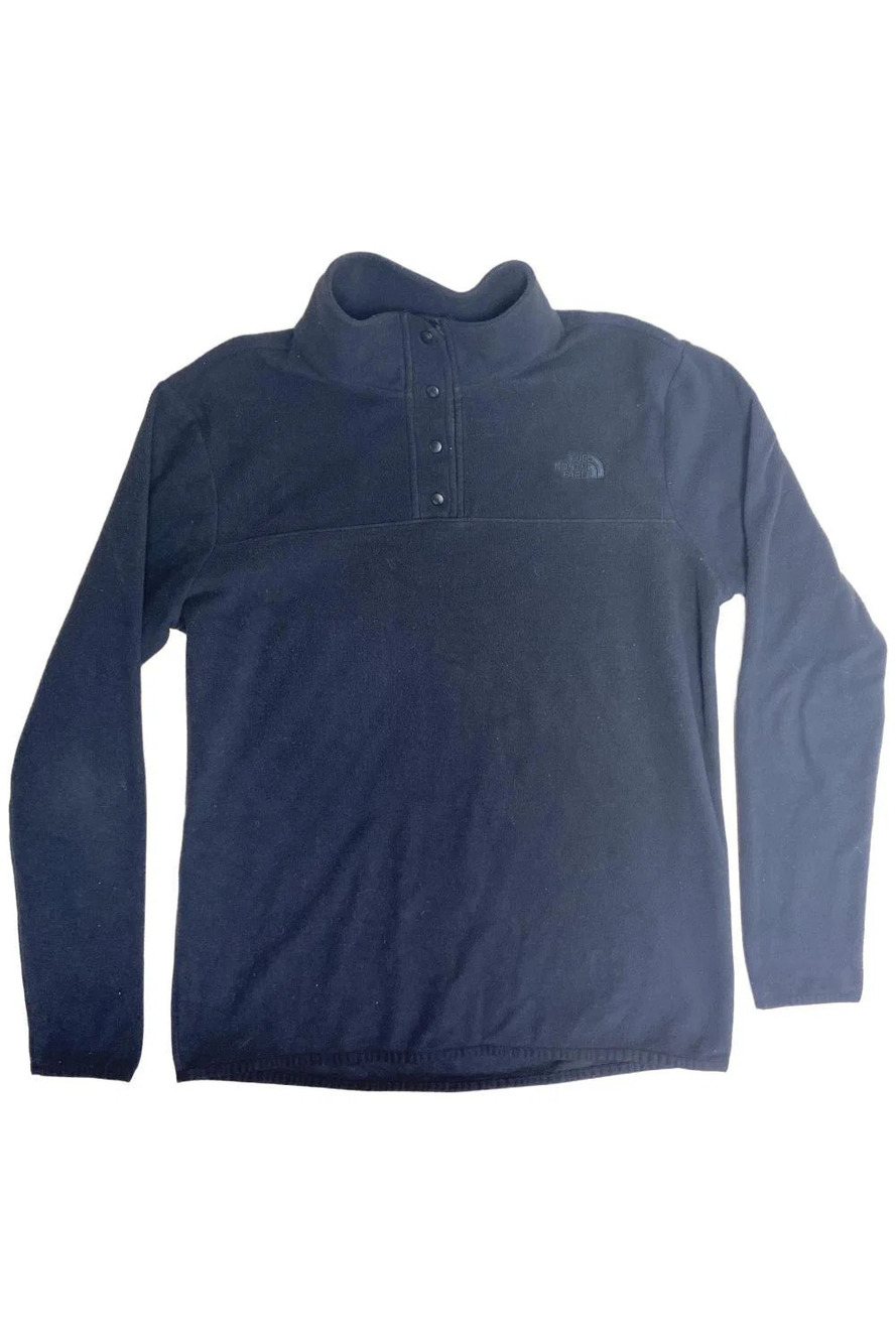 The North Face Women's TKA Glacier Snap Neck Pullover Black/Black - Regular